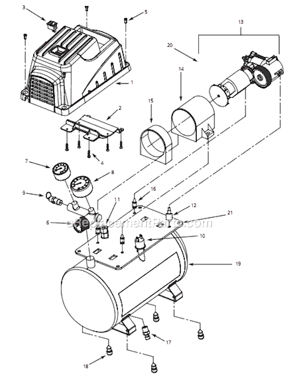 Page A Diagram and Parts List for FP209401 2006 Campbell Hausfeld Compressor